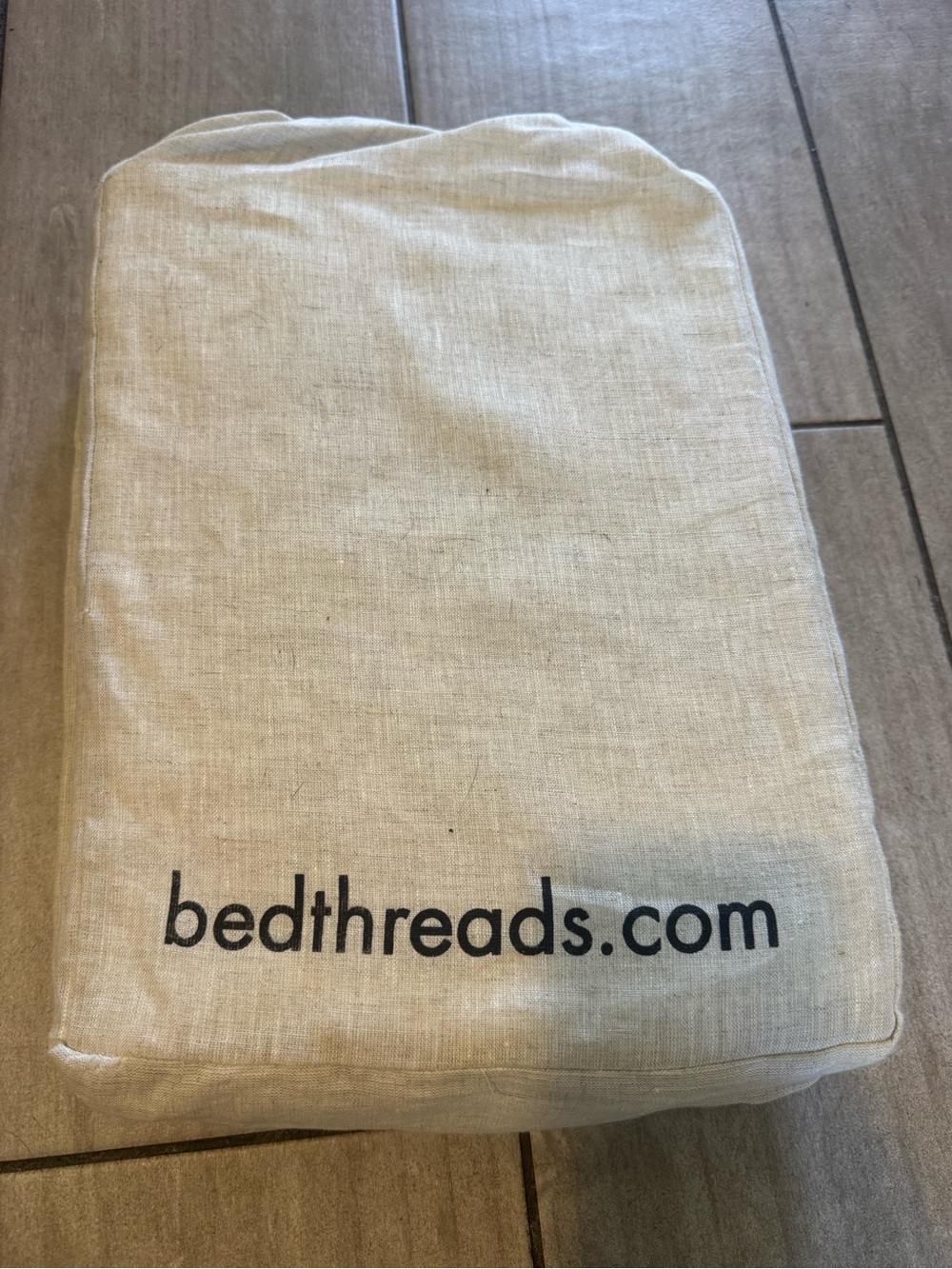 NWT Bed Threads 100% French Flax Fitted Sheet Queen White - Picture 2 of 3